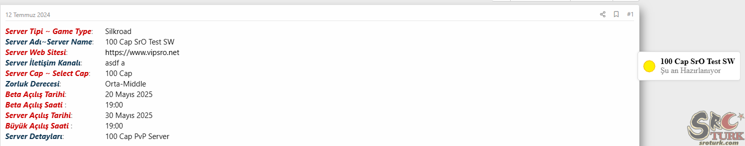 Tanıtım konusunu açtıktan sonra konunuz böyle görünür