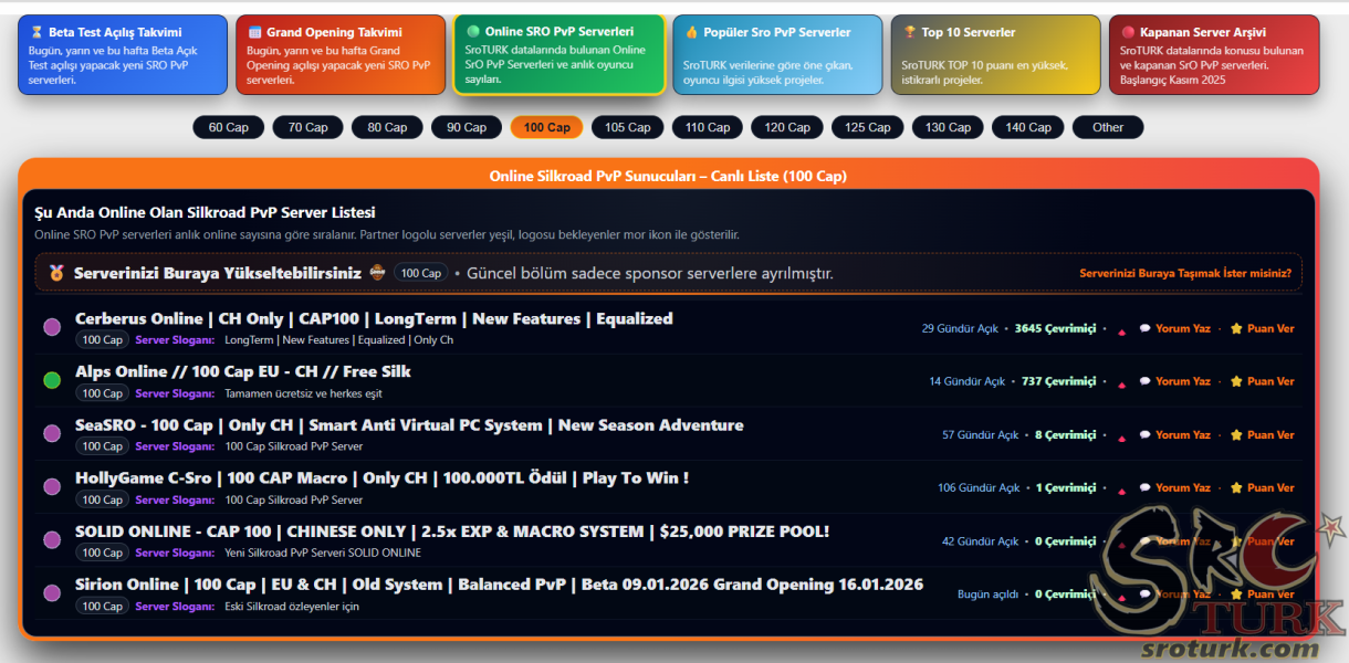 Alps Online 100 Cap SrO PvP Server
