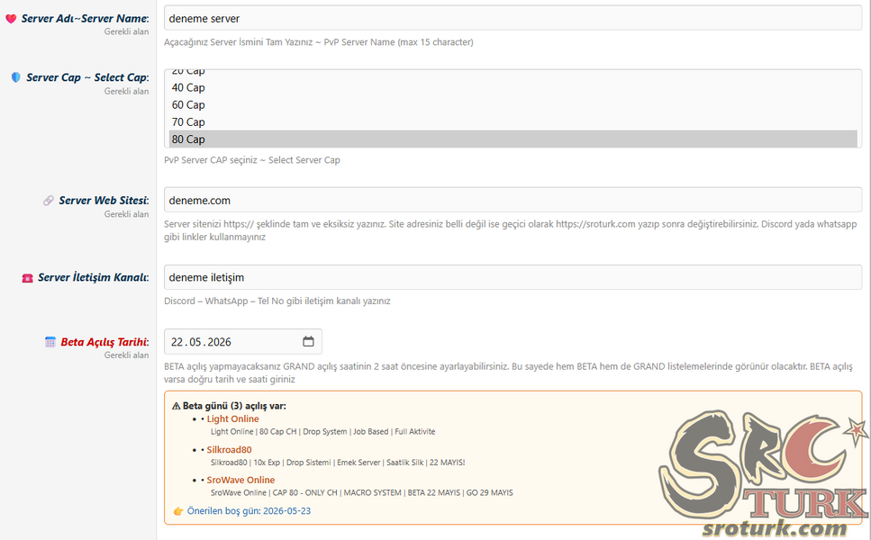 Aynı Gün Açılacak PvP Serverler Aynı Gün Açılacak PvP Serverler