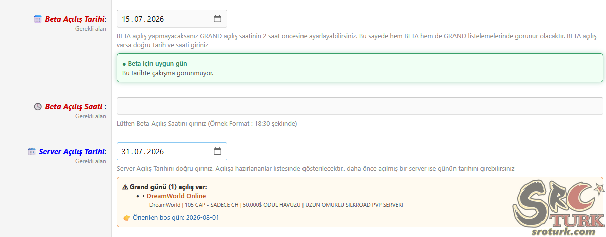 Yeni PvP Server Açılış Günü Belirleme Yeni PvP Server Açılış Günü Belirleme