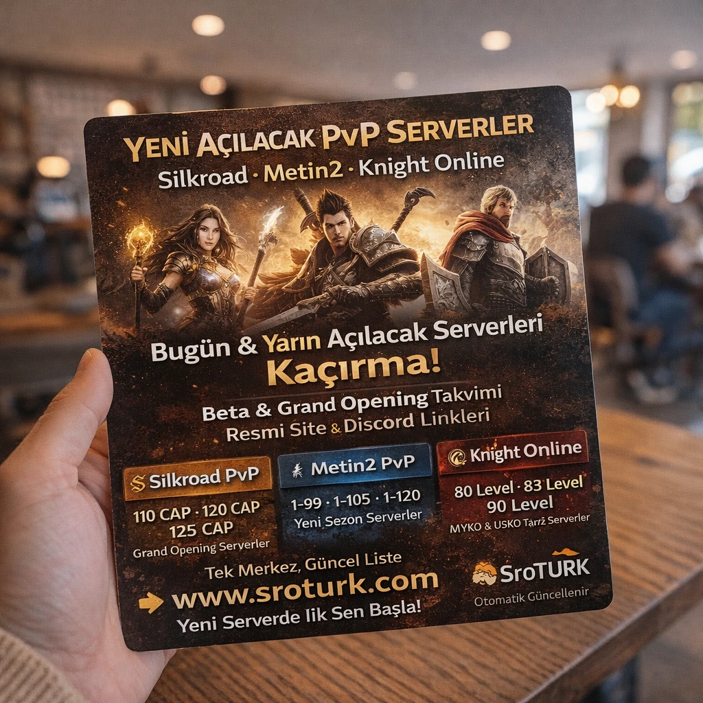 🚀 Yarın Açılacak SrO PvP Serverler — Silkroad Online Grand Opening Takvimi